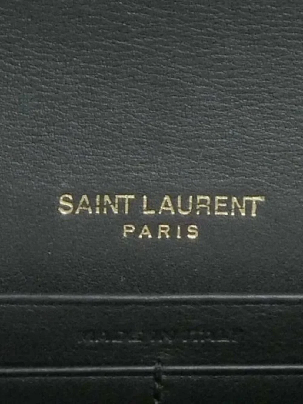 Auth SAINT LAURENT Long Wallet Black Leather/Goldtone - h31722a - Picture 15 of 16